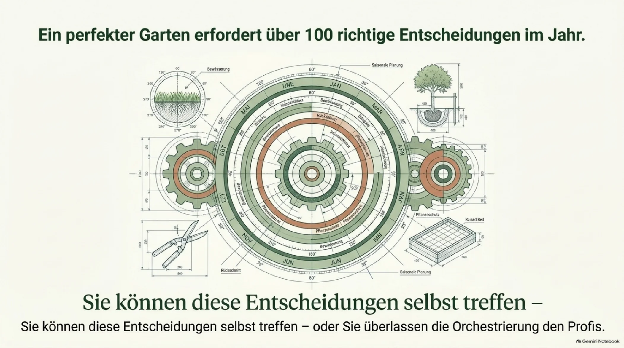 Infografik: Saisonale Gartenplanung – über 100 richtige Entscheidungen im Jahr